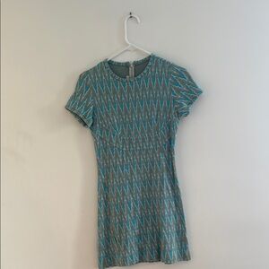 Stylish Blue and White Patterned Dress